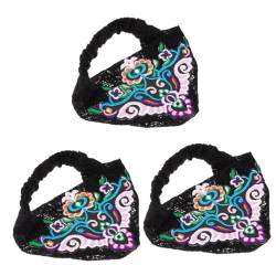 SAFIGLE 3st Retro Ethnisches Stirnband Haarband Kopftuch Für Damen Vintage Stirnbänder Kopftuch Für Frauen Bandana Für Haare Frauen Stirnband Haarschals Für Frauen Black Spitze von SAFIGLE