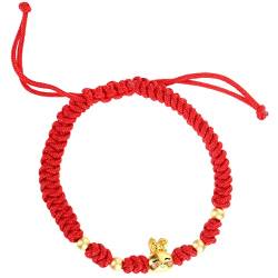 SAFIGLE 4 Stück Jahr Des Kaninchens Red String Armband Bettelarmbänder Für Mädchen Armband Weben Armband Für Damen Armreifen Für Damen Armbänder Für Frauen Bettelarmband Legierung Rot von SAFIGLE