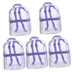 SAFIGLE 5st Transparenter Rucksack Damen-umhängetaschen Schultertasche Klares Rucksackstadion Transparente Umhängetasche Klarer Stadionrucksack Umhängetasche Für Damen PVC， Violett von SAFIGLE