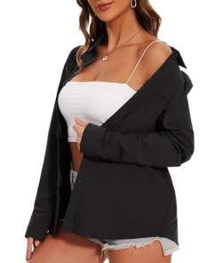 SAFORT Bluse Damen Elegant Langarmshirt Lässig Oberteile Hemd Oversize Shirt Damen Einfarbig Arbeit Oberteile Shirts mit Tasche Tuniken Tops, Schwarz, XL von SAFORT