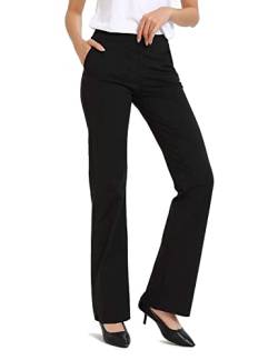 SAFORT Business Stretch Bootcut Yoga Hose für Damen Tall/Lang mit 71cm/76cm/81cm/86cm Schrittlänge, 2 Taschen - Schwarz - XL von SAFORT