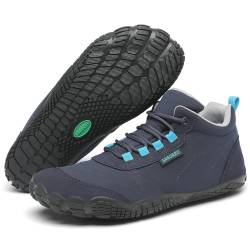 SAGUARO Barfußschuhe Herren Barfuss Schuhe Damen Barfusschuhe Leicht Zehenschuhe Bequem Fitnessschuhe rutschfest Traillaufschuhe Barefoot Shoes mit Zero-Drop Sohle Dunkel Blau,EU Gr.44 von SAGUARO