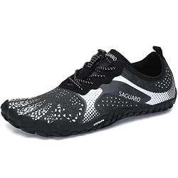 SAGUARO Barfußschuhe Damen Herren Zehenschuhe Traillaufschuhe Weich Bequem Barfussschuhe Fitnessschuhe Männer Frauen Trainingsschuhe für Joggen Laufen Wandern, Weiß, 37 EU von SAGUARO