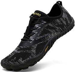 SAGUARO Barfußschuhe Herren Trail Laufschuhe Damen Indoor Outdoor Sport Fitnessschuhe Leicht Zehen Wander Trekking Schuhe für Frauen Männer Schwarz Gr.39 von SAGUARO