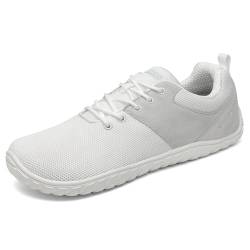 SAGUARO Barfußschuhe Wish Ⅰ- Barfußschuhe Herren Damen Knit Barfussschuhe Leicht Barfuss Schuhe Weit Zehenschuhe Minimalistische Hallenschuhe Outdoor Fitnessschuhe Freizeitschuhe New Weiß, Gr.44 von SAGUARO