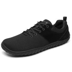 SAGUARO Barfußschuhe Wish Ⅰ- Knit Barfußschuhe Damen Herren Barfussschuhe Zehenschuhe Barfuß Schuhe Wide Toe Box Barefoot Shoes Weit Zehenbox Traillaufschuhe Barfusslaufschuhe Schwarz, Gr.45 von SAGUARO