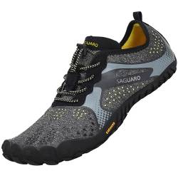 Saguaro Herren Barfußschuhe Leicht Damen Traillaufschuhe rutschfeste Fitnessschuhe Unisex Atmungsaktive Watersportschuhe Sommer Minimalistische Wasserschuhe Erwachsene, Schwarz 42 von SAGUARO