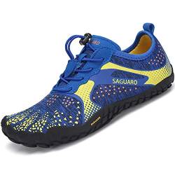 SAGUARO Kinder Aquaschuhe Jungen Traillaufschuhe Outdoor Mädchen Gymnastikschuhe Schnell Trocknend Strandschuhe Trekking Blau Gr.32 von SAGUARO