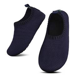 SAGUARO Kinder Hausschuhe Jungen Pantoffeln Mädchen Slippers Rutschfest Yoga Kleinkinder Schuhe Unisex-Baby Indoor Weich Walkingschuhe Hüttenschuhe Dunkelblau 34/35 EU von SAGUARO