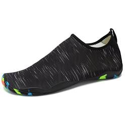 SAGUARO Sommer Strand Badeschuhe Schlüpfen Schnell Trocknend Schwimmen Aquaschuhe Mesh Slip On Wasserschuhe für Damen Herren Grau,35 EU von SAGUARO