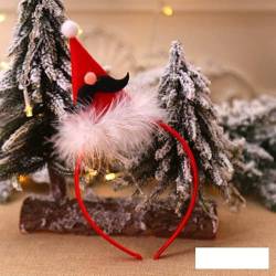 SAMCRY Weihnachtsstirnband Geweih Haarschmuck für Mädchen Kopfbedeckung Rentier Ornamente Ohren Weihnachtsschmuck-Stil16-37-Hut Bart von SAMCRY