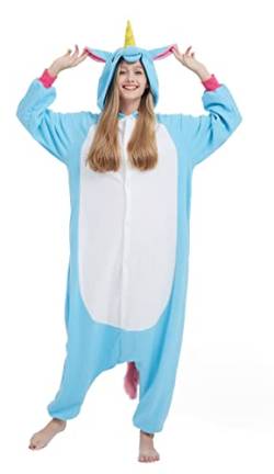 SAMGU Onesie Tier Damen Jumpsuits Unisex Schlafanzug Kigurumi Cosplay Kostüm Erwachsene Pyjamas Hoodie Halloween Fasching Herren Sleepwear von SAMGU