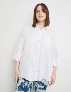 SAMOON 3/4 Arm Bluse aus TENCEL™ Lyocell Weiss 46/L von SAMOON