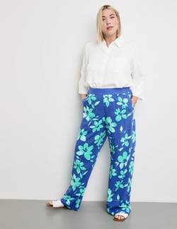 SAMOON Palazzohose mit Floral-Print Blau 48/XL von SAMOON