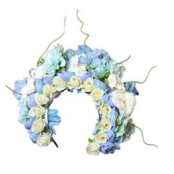 Ethnisches Braut-Stirnband, Haarkranz, Blumen, Hochzeit, Blumen-Stirnband, doppelseitiges Haarband, Haar-Accessoire von SANRLO