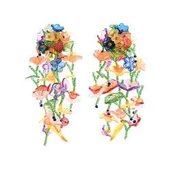 SANRLO Ohrringe, für kreative Kunststoff-Blumen-Ohrringe, Ohrhänger, Ohrringe, Size reference picture, Kieselgel von SANRLO