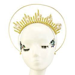 SANRLO Stirnbänder, Haarschmuck für Damen, Kopfschmuck mit Stachelkrone, HaloCrown, Kopfbedeckung, HaloCrown, Kopfbedeckung, Stirnband von SANRLO