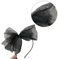 SANRLO Stirnbänder, Haarschmuck für Damen, Stirnbänder für Damen und Mädchen, breites, einfarbiges Turban-Stirnband, modische Spitzenschleifen, Haarbänder, Gothic, Schwarz von SANRLO