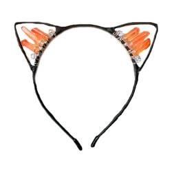 SANRLO Stirnbänder, Haarschmuck für Damen, handgefertigtes Kristall-Ohr-Stirnband, Kätzchen, Mädchen, Cosplay, Kopfbedeckung, sexy Ohren, Kristallmaskeraden, Halloween, Cosplay, Party von SANRLO