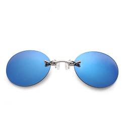 Sarge Clip On Nose Glasses Round Rimless Matrix Morpheus Sunglasses Mini Frameless Vintage Men Eyeglasses, Black von SARGE