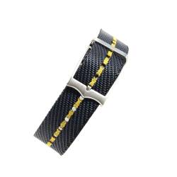 SASJQVMX Gewebtes Canvas-Nylon-Armband Passend Fit For Uhrenarmband-Zubehör 20 22 Mm Männer(Blue yellow-Steel,22mm) von SASJQVMX