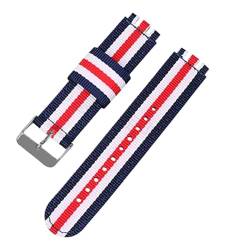 SASJQVMX Nylon Leinwand Uhr Band Fit For 17mm 19mm 20mm Armband Armband Handgelenk Band Ersatz Frauen Männer Sport Zubehör Strap(Blue red white,17MM_SILVER BUCKLE) von SASJQVMX