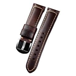 SASJQVMX Uhrenarmband 20mm 22mm 24mm Armband Schnellverschluss Männer Frauen Uhrenarmband(Dark Brown-silver,24mm) von SASJQVMX