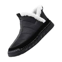 SAUTRV Herren Schneestiefel Herren High Top Schneestiefel Mode Casual Turnschuhe Atmungsaktiv Flache Freizeitschuhe Winter Gepolstert Warm Herrenstiefel Große und Hohe Stiefel für Männer, Schwarz , 39 von SAUTRV