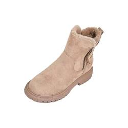 SAUTRV Seitlicher Reißverschluss für Damen, Stiefeletten, kurze Stiefel, Einzelschuhe für Damen, Freizeitschuhe, Stiefel, Unterstützung, beige, 40 EU von SAUTRV