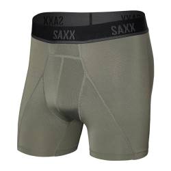 SAXX Underwear Herren Boxershorts - Kinetic HD Herren Unterwäsche - Boxer Brief mit integrierter Ballpark Pouch Unterstützung - Halbkompressionsunterwäsche für Männer, Cargo Grey, Small von SAXX Underwear Co.