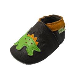 SAYOYO Dinosaurier WeichesLeder Lauflernschuhe Krabbelschuhe Babyschuhe, 21/22 (12-18) L Monate, Dunkelbraun von SAYOYO