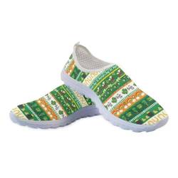 Weihnachtsschuhe für Damen, athletische Laufschuhe, modische Tennisschuhe, Walking-Sneaker, St Patrick S Day Themenstreifen, 38 2/3 EU von SBKGBIEHG