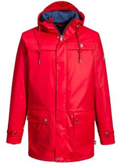 SCHIETWETTER Herren Regenjacke Glasauge Jimmy, Friesennerz, Regenparka, Parka, verschweißte Nähte, wasserdicht, Winddicht red 2XL von SCHIETWETTER