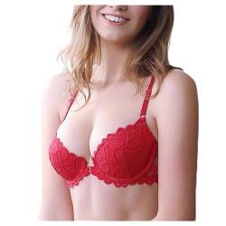 BH mit vorderem Verschluss Sexy durchsichtige Spitze Spitze hinten Dessous mit Stahlring Damen-BH von SCOCCA