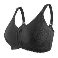 SCOCCA Damen-Spitzen-Bralettes mit Reißverschluss vorne Sexy Tiefer V-Ausschnitt Kabelloser BH Leichte Dessous Alltags-BH nach der Operation BHS von SCOCCA