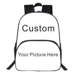 Passen Sie Ihr Bild An Rucksack Kinder Schultaschen Jungen Mädchen Personalisierte Mode Student Buch Tasche Kinder Rucksack DIY Geschenk 1,40 * 16 * 30cm von SCOOVY