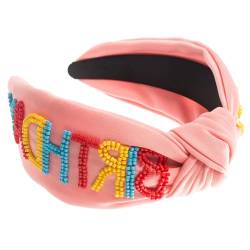 Breites Geknotetes Stirnband Für Weibliche Französische Perlen Besetztes Turban Stirnband Mädchen Lässiges Haarband Frauen Party Hairhoop Breites Stirnband von SCUDGOOD