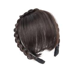 Clip in Pony Haarschmuck, synthetisches Stirnband, Air Bangs, Perücken mit Zöpfen, hitzebeständig, Clip-in-Haarverlängerungen, Haarteile for Frauen Pony Haare(4) von SDA287MZ