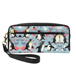 I Love Penguins Reise-Make-up-Tasche für Damen, Make-up-Tasche für Geldbörse, tragbar, Kulturbeutel, Zubehör-Organizer, Schwarz , Einheitsgröße, Kosmetiktasche von SDEGTHO