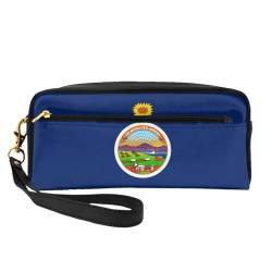 Kansas Make-up-Tasche für Damen, Motiv: Staatsflagge, tragbar, Kulturbeutel, Zubehör-Organizer, Schwarz , Einheitsgröße, Kosmetiktasche von SDEGTHO