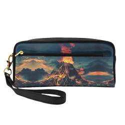 Volcano Make-up-Tasche für Damen, Reise-Make-up-Tasche für Geldbörse, tragbar, Kulturbeutel, Zubehör-Organizer, Schwarz , Einheitsgröße, Kosmetiktasche von SDEGTHO