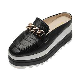 SDER Mode Baotou Kette Plateau Halbschuhe Keilabsatz Freizeitschuhe von SDER