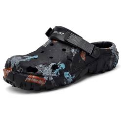 SECHRITE Gartenschuhe Herren Clogs - Herren Gartenclogs Männer Leicht Hausschuhe Atmungsaktiv Wasserdicht rutschfest Clogs Herren Arbeitsschuhe Strand Dusche Schuhe Freizeitschuhe Schwarz 41 EU von SECHRITE