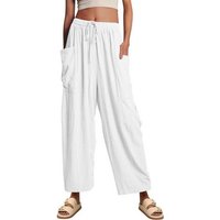 SEGUEN Loungepants Gummizug in der Taille Faltenhose mit weitem Bein und hoher Taille (Lockere Freizeithose für Frauen) von SEGUEN