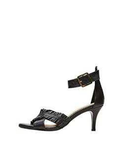 SELECTED FEMME Damen SLFSAMI Leather HIGH Heel Sandal B Riemchenpumps, Schwarz (Black Black) von SELECTED FEMME