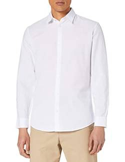Selected Homme Herren SLHSLIMNEW-Linen Shirt LS W NOOS Hemd, White, M von SELECTED HOMME