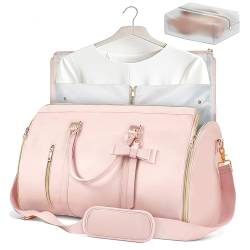 Reisetasche Faltbar - Reisetaschen Faltbar, Duffle-Tasche für Kleidungsstücke, Hohe Kapazität Falten Anzug Gepäck Reisetasche Frauen, Wasserdichter Reisetaschen (Rosa) von SEMGABO