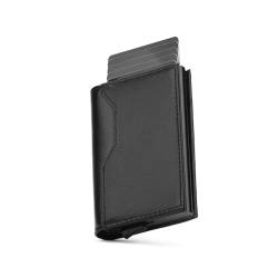 SENDEFN Geldbörse Herren aus Leder | Slim Wallet mit Münzfach | Pop-up-Kartenetui aus Aluminium für 7 Karten| Kartenhalter Geldbeutel Herren mit RFID-Schutz | Card Holder klein von SENDEFN