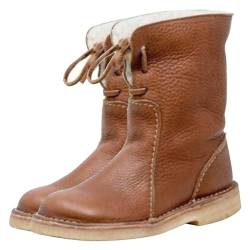 Wasserdichte Schneestiefel für Damen, Winter-Wanderstiefel, PU-Leder, weiches Fleecefutter, Fleecefutter, bleiben warm, Kunst-Slipper, orthopädische Schneestiefel für Spaziergänge und Wandern von SENZZ