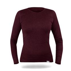 SES Thermoshirt Damen Langarm 48 bordeaux aus 75% Baumwolle & 25% Polyester/atmungsaktive Thermo Oberteil Damen/Thermounterwäsche Damen für Wärme & Komfort von SES